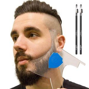 Beard‎ Shaper Kit w/Barber Pencils - Premium Shaping Tool - 100% Clear